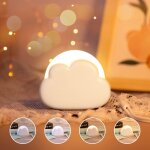 Veilleuse enfant nuage, veilleuse b�b� nomade, avec 4 intensit� et lani�re en silicone, veilleuse led ...