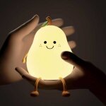 Veilleuse led cr�ative en forme de poire, veilleuse rechargeable en silicone