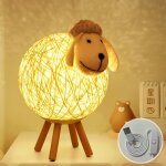 Veilleuse led, lampe de chevet en rotin de mouton, projecteur de veilleuse pour enfants, veilleuse led ...