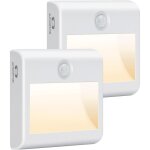 Veilleuse led pile [lot de 2], avec d�tecteur mouvement, auto / on / off, enfant 4000k blanc natural, ...