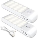 Veilleuse led rechargeable, [lot de 2] 12 led veilleuse automatique avec d�tecteur de mouvement, lumi�re ...