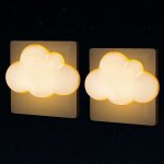 Veilleuse nuage prise �lectrique [lot de 2] lampe nomade enfant de nuit avec capteur cr�pusculaire, petite ...
