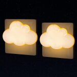Veilleuse nuage prise �lectrique [lot de 2] lampe nomade enfant de nuit avec capteur cr�pusculaire, petite ...