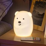 Veilleuse ours led lampe chambre 9 couleurs multicolore rechargeable usb lgre avec tlcommande cadeau ...