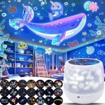 Veilleuse projecteur d'�toiles pour chambre d'enfant (21 motifs), rotation � 360�, intensit� variable, ...