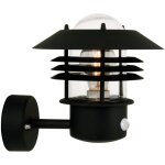 Nordlux - applique murale vejers up sensor m�tal noir, h. 23 - ip54 - e27 / ext�rieur