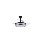 Cristalrecord - ventilateur led pales rtractables lander noir 72w 7920lm cct