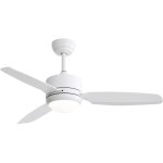 Ventilateur de plafond de 116. 8 cm avec lumi�res 3 pales abs 6 vitesses t�l�commande moteur dc blanc ...