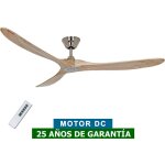 Ventilateur de plafond casafan 318016 eco genuino 180cm bois massif naturel / chrome satin