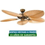 Casafan ? ventilateur de plafond 132 cm ? 5 pales en palmier naturel ? moteur silencieux 8w - 59w ? 3 ...