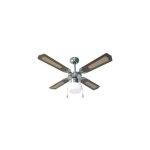 Vinco - ventilateur de plafond country domus 70w avec 4 pales lumineuses centrales 3 vitesses 106 cm ...