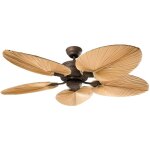 Ventilateur de plafond dc eco elements marron / palmier