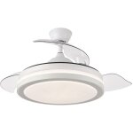 Esparta ventilateur de plafond with led light, moteur dc, couleur blanc, pales rétractables, télécommande ... Esparta ventilateur de plafond with led light, moteur dc, couleur blanc, pales rétractables, télécommande ...