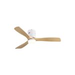 Ventilateur de plafond d�coratif de 52 pouces avec t�l�commande � 6 vitesses, blanc, 3 pales en bois ...