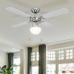 Ventilateur de plafond avec clairage interrupteur  tirette avant invers lampe en verre ventilateur ...