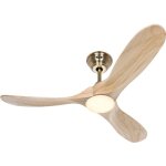 Ventilateur de plafond eco genuino dc 122 laiton - bois led