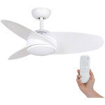 Kekai - ventilateur de plafond levante dc 105x38 cm 55w blanc avec pales blanches, lumi�re r�glable, ...