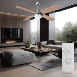 Ventilateur de plafond ventilateur lampe lumineuse en bois lampe de salon cuisine, t�l�commande pale ...