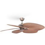 Ventilateur de plafond lola �132 cm nickel / pales marron clair ? moteur dc silencieux, fonction �t� ...