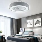 Ventilateur de plafond avec lumire, 22' lustre circulaire ventilateur de plafond led plafonnier ventilateur ...
