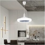 Ventilateur plafond avec lumiere, e27 12w petit ventilateur silencieux plafond, plafonnier led dimmable ...