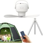 Ventilateur de plafond - ventilateur lumineux portable usb avec t�l�commande pour tente batterie 7200 ...