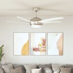 Ventilateur de plafond orn� avec lampe 128 cm blanc vidaxl