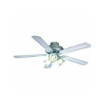 Farelek - ventilateur de plafond - plafonnier rversible baleares -  132 cm, 5 pales blanches / cannes ...