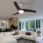 Ventilateur de plafond plafonnier ventilateur de salon ventilateur bois tlcommande, minuterie cct 3 ...