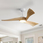 Ventilateur de plafond sofucor avec �clairage led, t�l�commande, alimentation dc, 132 cm, minuterie, ...