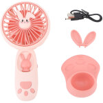 Ventilateur de poche rechargeable avec lumi�re led, 400mah, design mignon d'animal, portable pour enfants, ...