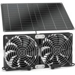 Ventilateur solaire 15 w, panneau solaire tanche et kit de double ventilateurs adapt pour serre extrieure ...