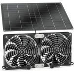 Ventilateur solaire 15 w, panneau solaire tanche et kit de double ventilateurs adapt pour serre extrieure ...