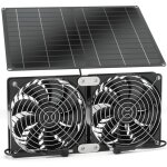 Ventilateur solaire 15 w, panneau solaire �tanche et kit de double ventilateurs adapt� pour serre ext�rieure ...