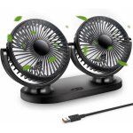 Yoyo - ventilateur usb mini ventilateur double tte rotatif  360 ventilateur portable  3 vitesses ...