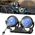 Ventilateur de voiture  double tt 5v, rotation 360  ventilateur de voiture usb, ventilateur auto, ...