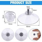 Ventouse a visser, 12 pi�ces 50mm ventouses transparentes avec filetage, extra fortes pvc plastique suspension ...