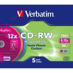 Verbatim cd - rw colour 12x 700 mo 5 pice(s)