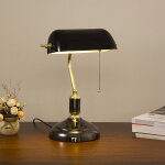 Verre banquier lampe de bureau traditionnelle europenne classique bronze finition base vintage lampe ...