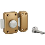 Thirard - verrou � bouton capital pour porte d'entr�e, 45mm, �poxy or, 3 cl�s