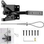 Verrou de portail verrouillage automatique - serrure mtal  boulon avec cble de traction rglable, ...