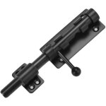 Verrou de porte coulissant robuste de avec trou de cadenas 6 inch, 160mm en acier inoxydable noir mat, ...