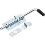 Verrou de porte de garage - 220 mm - galvanis - avec poigne en caoutchouc argent - kotarbau