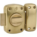Verrou de porte fth m60 � bouton, cylindre de 45mm, coffre et p�ne laiton, 3 cl�s crant�es - fth