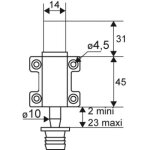 Verrou sdo haut en composite et aluminium finition noir avec gche et cale pour espagnolette rainure ...