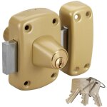 Vachette ? verrou de s�curit� � cl� pour porte d'entr�e 29 � 37 mm ? cylindre 40 mm ? acier ? 3 cl�s ...