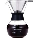 Verseur manuel sur cafeti�re cafeti�re carafe avec filtre permanent en acier inoxydable (600 ml) - fei ...