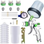 (vert) pistolet pulv�risateur de peinture avec 10 gobelets jetables de 600 ml et jauge de pression, kit ...