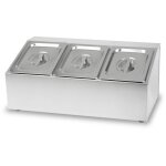 Bac  ingrdients 3 x 1 / 6 gn gastronorme, acier inoxydable, 100mm de profondeur, hyginique, inoxydable, ...