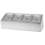Vertes - bac  ingrdients 4 x 1 / 6 gn gastronorme, acier inoxydable, 100mm de profondeur, hyginique, ...